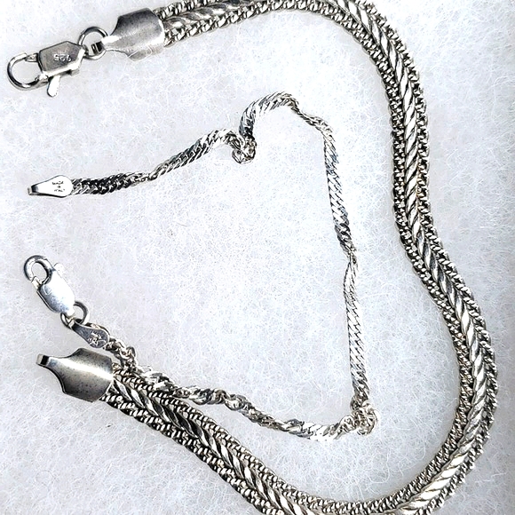 2 OLD STERLING SILVER SNAKE STYLE Unisex Bracelet Unique Vintage MAN - Picture 1 of 4